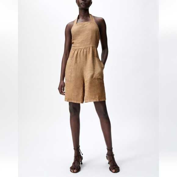 Zara linen short jumpsuit - Picture 1 of 5